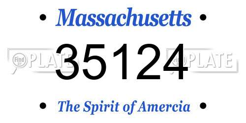 35124 Massachusetts License Plate