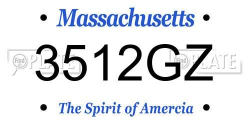 3512GZ Massachusetts License Plate