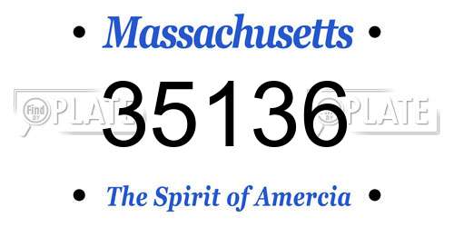 35136 Massachusetts License Plate