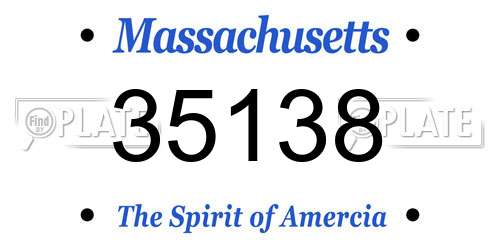 35138 Massachusetts License Plate