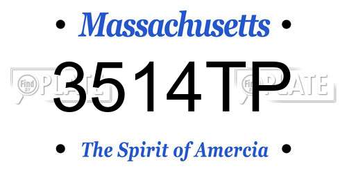 3514TP Massachusetts License Plate