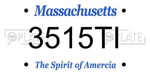 3515TI Massachusetts License Plate