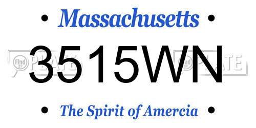 3515WN Massachusetts License Plate