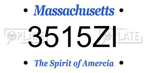 3515ZI Massachusetts License Plate