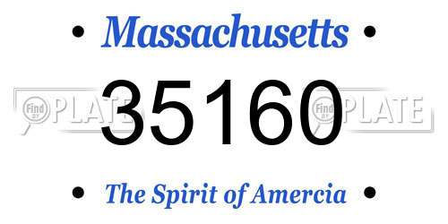35160 Massachusetts License Plate