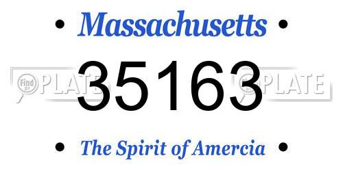 35163 Massachusetts License Plate
