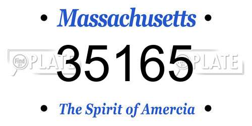 35165 Massachusetts License Plate