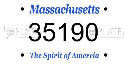 35190 Massachusetts License Plate