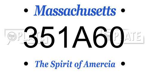 351A60 Massachusetts License Plate