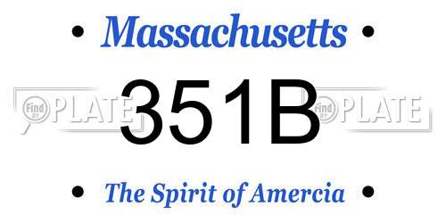 351B Massachusetts License Plate