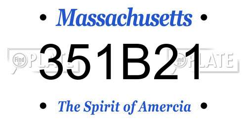 351B21 Massachusetts License Plate