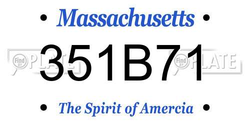 351B71 Massachusetts License Plate