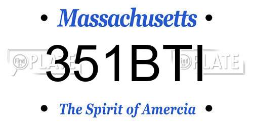 351BTI Massachusetts License Plate