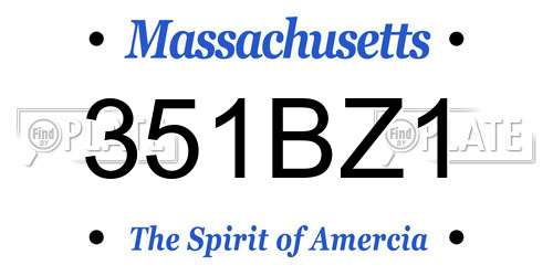 351BZ1 Massachusetts License Plate