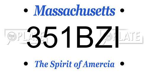 351BZI Massachusetts License Plate