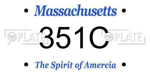 351C Massachusetts License Plate