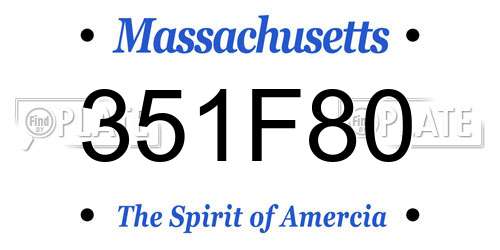 351F80 Massachusetts License Plate