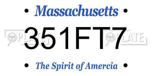 351FT7 Massachusetts License Plate