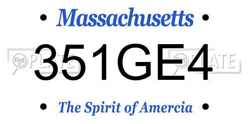 351GE4 Massachusetts License Plate