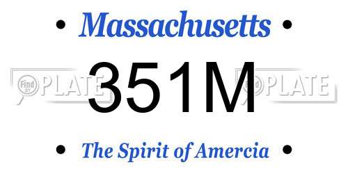 351M Massachusetts License Plate