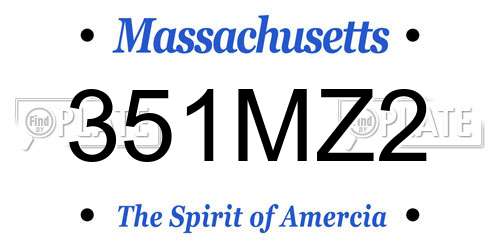 351MZ2 Massachusetts License Plate