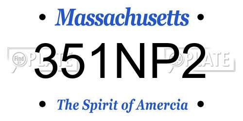 351NP2 Massachusetts License Plate