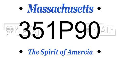 351P90 Massachusetts License Plate