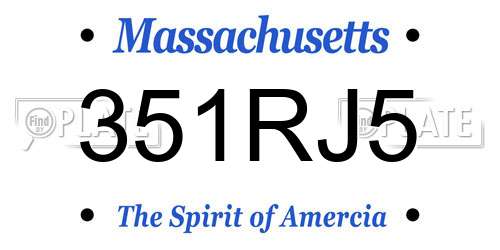351RJ5 Massachusetts License Plate