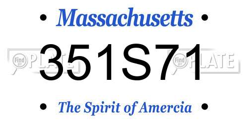 351S71 Massachusetts License Plate