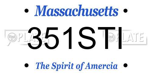 351STI Massachusetts License Plate