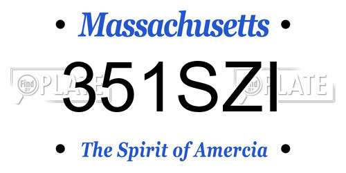351SZI Massachusetts License Plate