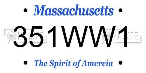 351WW1 Massachusetts License Plate