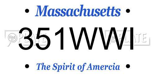351WWI Massachusetts License Plate