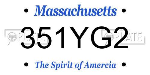 351YG2 Massachusetts License Plate
