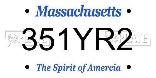 351YR2 Massachusetts License Plate