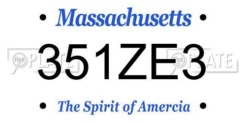 351ZE3 Massachusetts License Plate