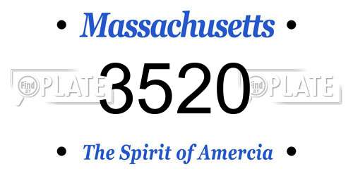 3520 Massachusetts License Plate
