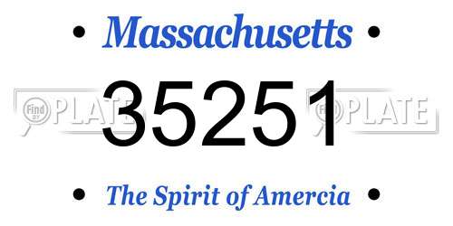 35251 Massachusetts License Plate