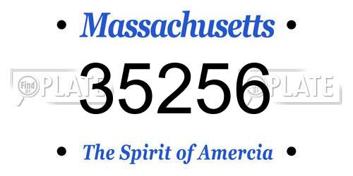35256 Massachusetts License Plate