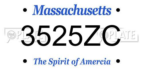 3525ZC Massachusetts License Plate