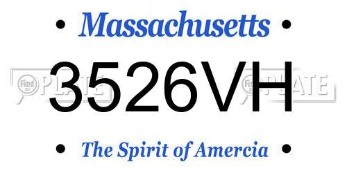 3526VH Massachusetts License Plate