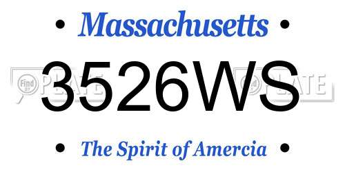 3526WS Massachusetts License Plate