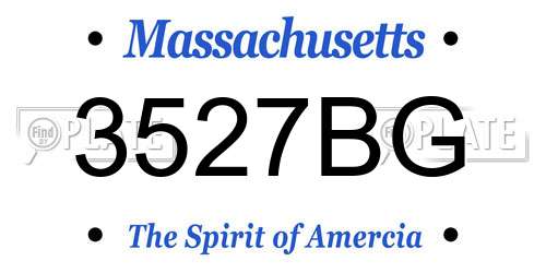 3527BG Massachusetts License Plate
