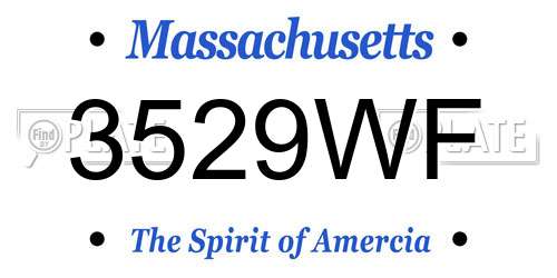3529WF Massachusetts License Plate