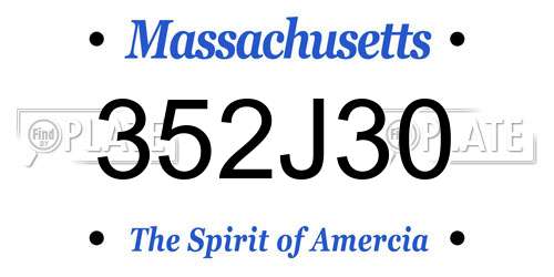 352J30 Massachusetts License Plate