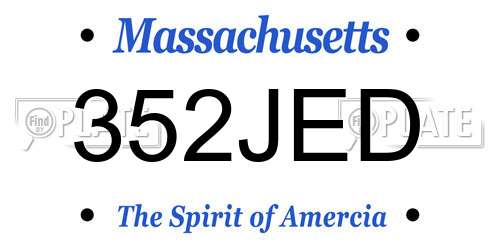 352JED Massachusetts License Plate