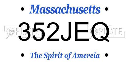 352JEQ Massachusetts License Plate