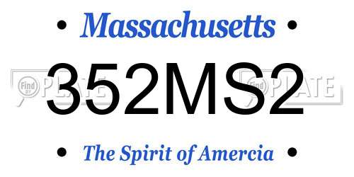 352MS2 Massachusetts License Plate