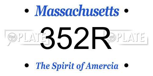 352R Massachusetts License Plate