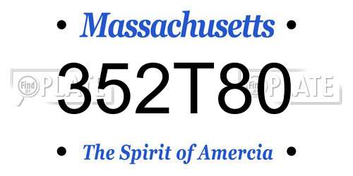 352T80 Massachusetts License Plate